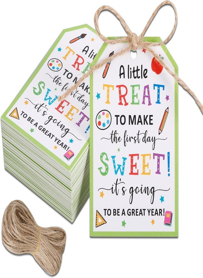 Vanlovemac Back to School Gifts Tags, 80PCS First Day of Kindergarten Gift Tag with String Attached, Welcome Back to School for Students, Teachers & Staffs, Sweet Decorations for 1st 5th 8th &12th Grade - Image 1